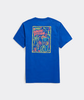 Vineyard Vines men's paradise potion blue t-shirt, full view of the back.